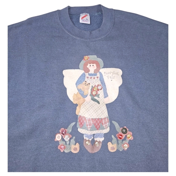 VINTAGE JERZEES CAT CREWNECK SWEATER - Picture 2 of 5